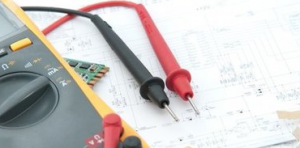 Close-up of 2 electrical meter testers