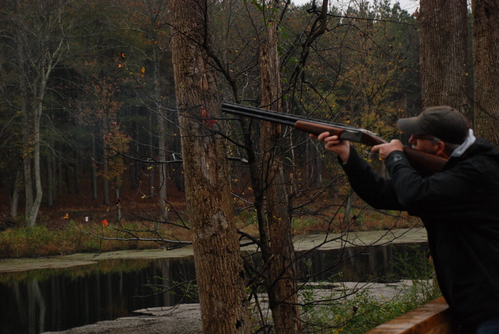 Man shooting clay